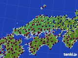 中国地方のアメダス実況(日照時間)(2024年01月16日)