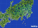 関東・甲信地方のアメダス実況(気温)(2024年01月16日)
