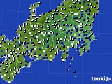 関東・甲信地方のアメダス実況(風向・風速)(2024年01月16日)
