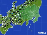 関東・甲信地方のアメダス実況(降水量)(2024年01月18日)