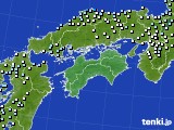 四国地方のアメダス実況(降水量)(2024年01月18日)