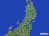 東北地方のアメダス実況(風向・風速)(2024年01月19日)