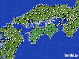 四国地方のアメダス実況(風向・風速)(2024年01月21日)
