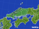 中国地方のアメダス実況(降水量)(2024年01月22日)