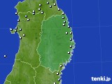 岩手県のアメダス実況(降水量)(2024年01月22日)