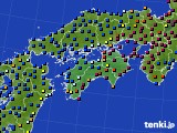 四国地方のアメダス実況(日照時間)(2024年01月22日)