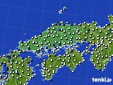 2024年01月22日の中国地方のアメダス(風向・風速)