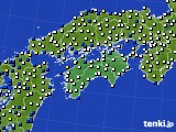 四国地方のアメダス実況(風向・風速)(2024年01月22日)