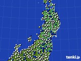 東北地方のアメダス実況(風向・風速)(2024年01月23日)
