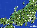 北陸地方のアメダス実況(風向・風速)(2024年01月23日)