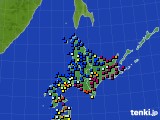 北海道地方のアメダス実況(日照時間)(2024年01月24日)