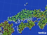 2024年01月25日の中国地方のアメダス(日照時間)