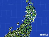 2024年01月25日の東北地方のアメダス(風向・風速)