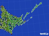 道東のアメダス実況(風向・風速)(2024年01月25日)