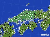 2024年01月27日の中国地方のアメダス(風向・風速)