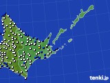 道東のアメダス実況(風向・風速)(2024年01月27日)