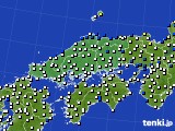中国地方のアメダス実況(風向・風速)(2024年02月01日)