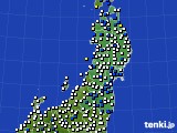 2024年02月02日の東北地方のアメダス(風向・風速)