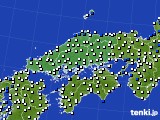 中国地方のアメダス実況(風向・風速)(2024年02月04日)