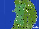 秋田県のアメダス実況(風向・風速)(2024年02月04日)