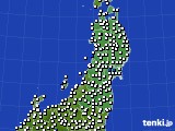 東北地方のアメダス実況(風向・風速)(2024年02月07日)