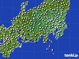 関東・甲信地方のアメダス実況(風向・風速)(2024年02月07日)