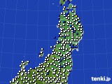2024年02月08日の東北地方のアメダス(風向・風速)