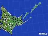 道東のアメダス実況(風向・風速)(2024年02月08日)