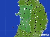 秋田県のアメダス実況(風向・風速)(2024年02月09日)