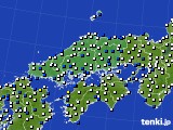 中国地方のアメダス実況(風向・風速)(2024年02月10日)