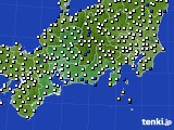 東海地方のアメダス実況(風向・風速)(2024年02月14日)