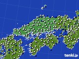 中国地方のアメダス実況(風向・風速)(2024年02月15日)