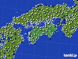 四国地方のアメダス実況(風向・風速)(2024年02月15日)