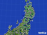 東北地方のアメダス実況(風向・風速)(2024年02月16日)