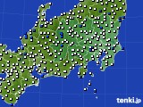 関東・甲信地方のアメダス実況(風向・風速)(2024年02月18日)