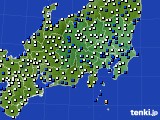 関東・甲信地方のアメダス実況(風向・風速)(2024年02月19日)