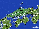 中国地方のアメダス実況(風向・風速)(2024年02月19日)