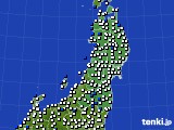東北地方のアメダス実況(風向・風速)(2024年02月23日)