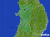 秋田県のアメダス実況(風向・風速)(2024年02月23日)