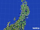 2024年02月27日の東北地方のアメダス(風向・風速)