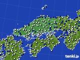 2024年02月27日の中国地方のアメダス(風向・風速)