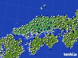 2024年03月03日の中国地方のアメダス(風向・風速)