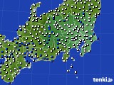 関東・甲信地方のアメダス実況(風向・風速)(2024年03月08日)