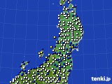 東北地方のアメダス実況(風向・風速)(2024年03月14日)