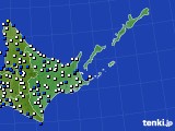道東のアメダス実況(風向・風速)(2024年03月16日)