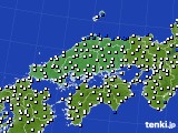 中国地方のアメダス実況(風向・風速)(2024年03月17日)