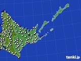 道東のアメダス実況(風向・風速)(2024年03月17日)