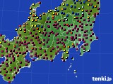 関東・甲信地方のアメダス実況(日照時間)(2024年03月18日)