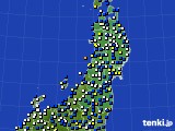 東北地方のアメダス実況(風向・風速)(2024年03月18日)