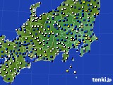 関東・甲信地方のアメダス実況(風向・風速)(2024年03月18日)